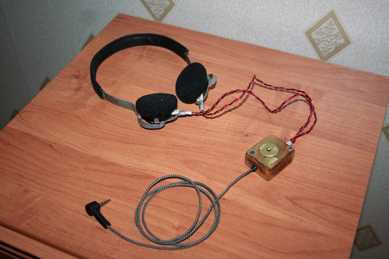 Mobile headset from ancient headphones with TA56M - Needlework with process, With your own hands, Handmade, Longpost, Headphones