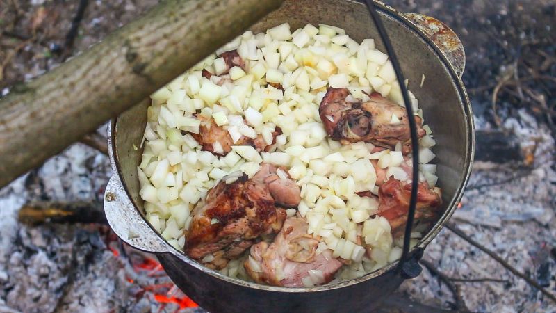 Chakhokhbili in a cauldron | VKAZANE - My, , , Recipe, , Vkazane, Video, Longpost, Food