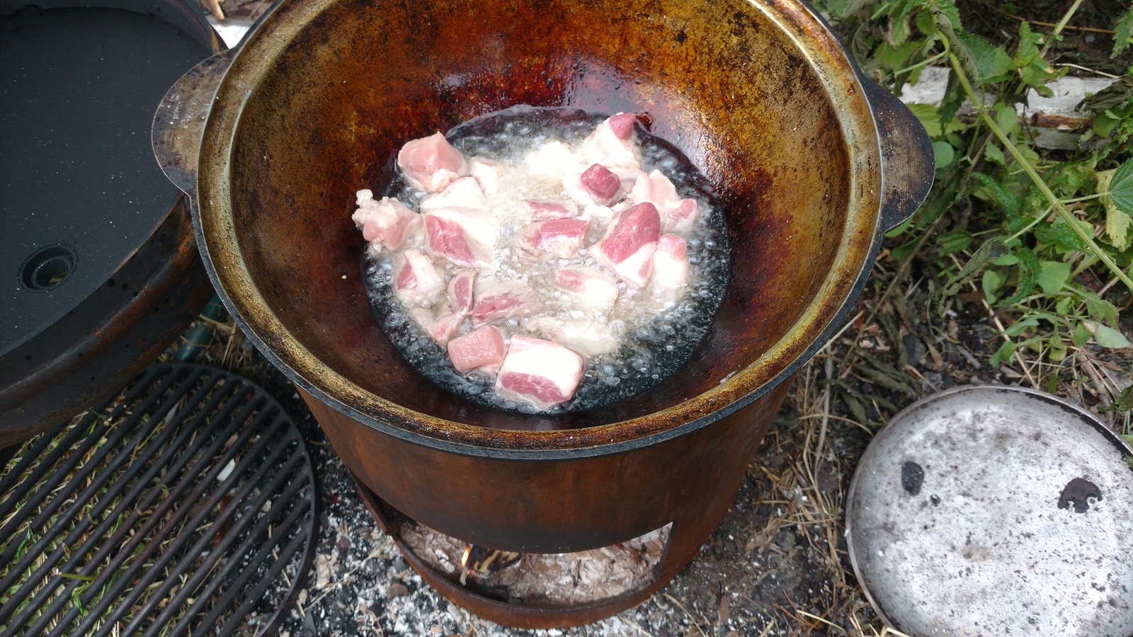 Wrong pilaf in a cauldron - Recipe, Longpost, Hunger, Kazan, Pilaf, My