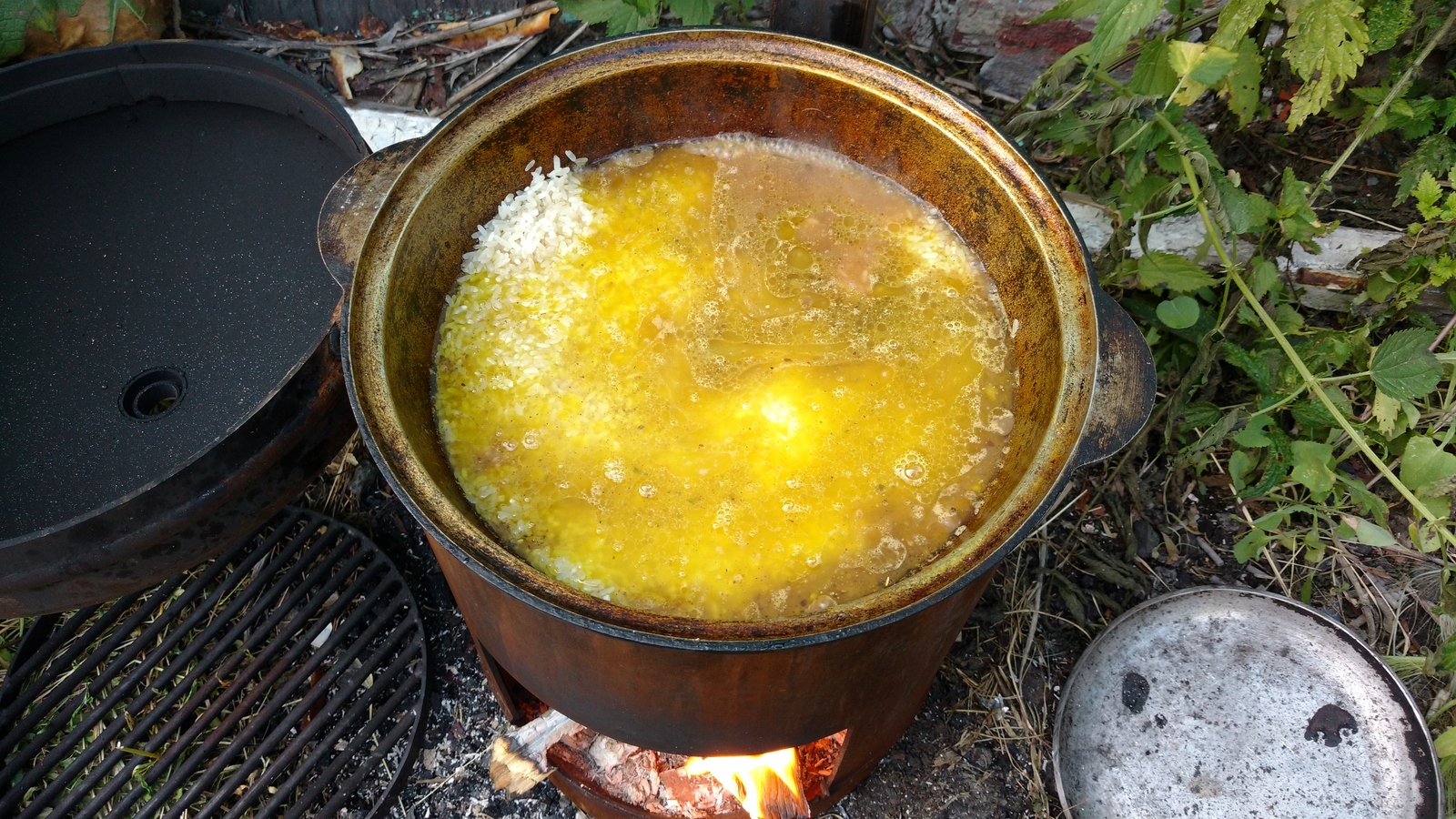 Wrong pilaf in a cauldron - Recipe, Longpost, Hunger, Kazan, Pilaf, My