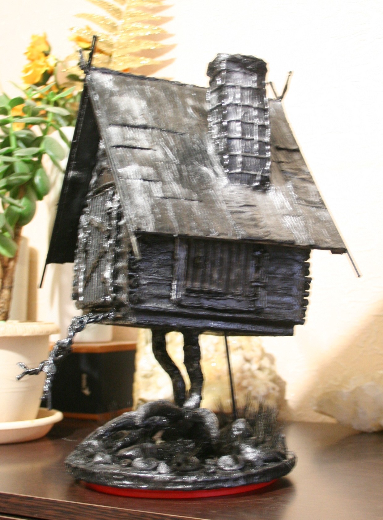 Russian fairy tales rule - a hut on chicken legs! - My, Needlework without process, Paper, Needlework, Paper modeling, Modeling, My, Russian tales, Fantasy, Longpost, Papercraft