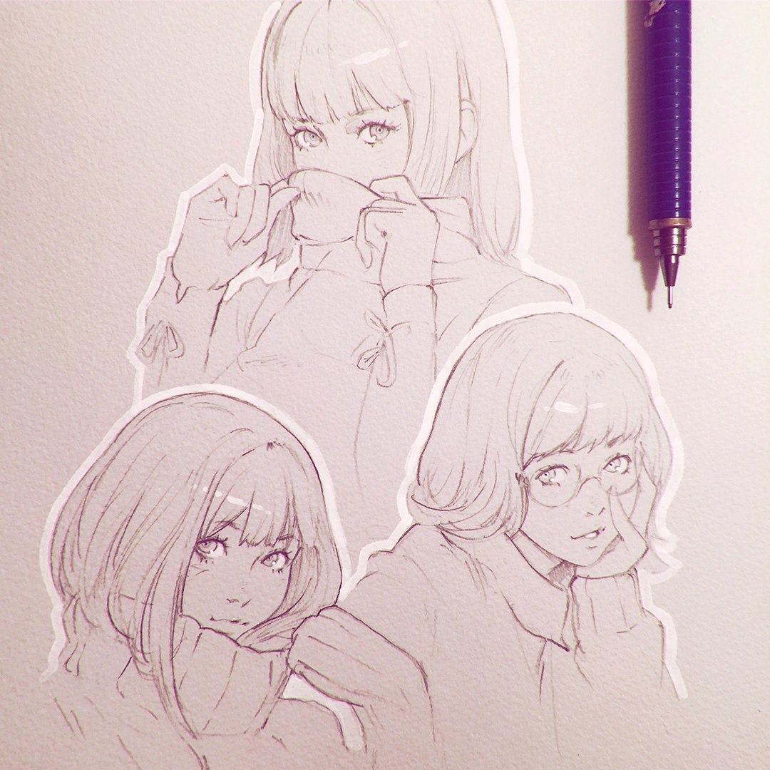 Several sketches from Ilya Kuvshinov - Art, Ilya Kuvshinov, Longpost