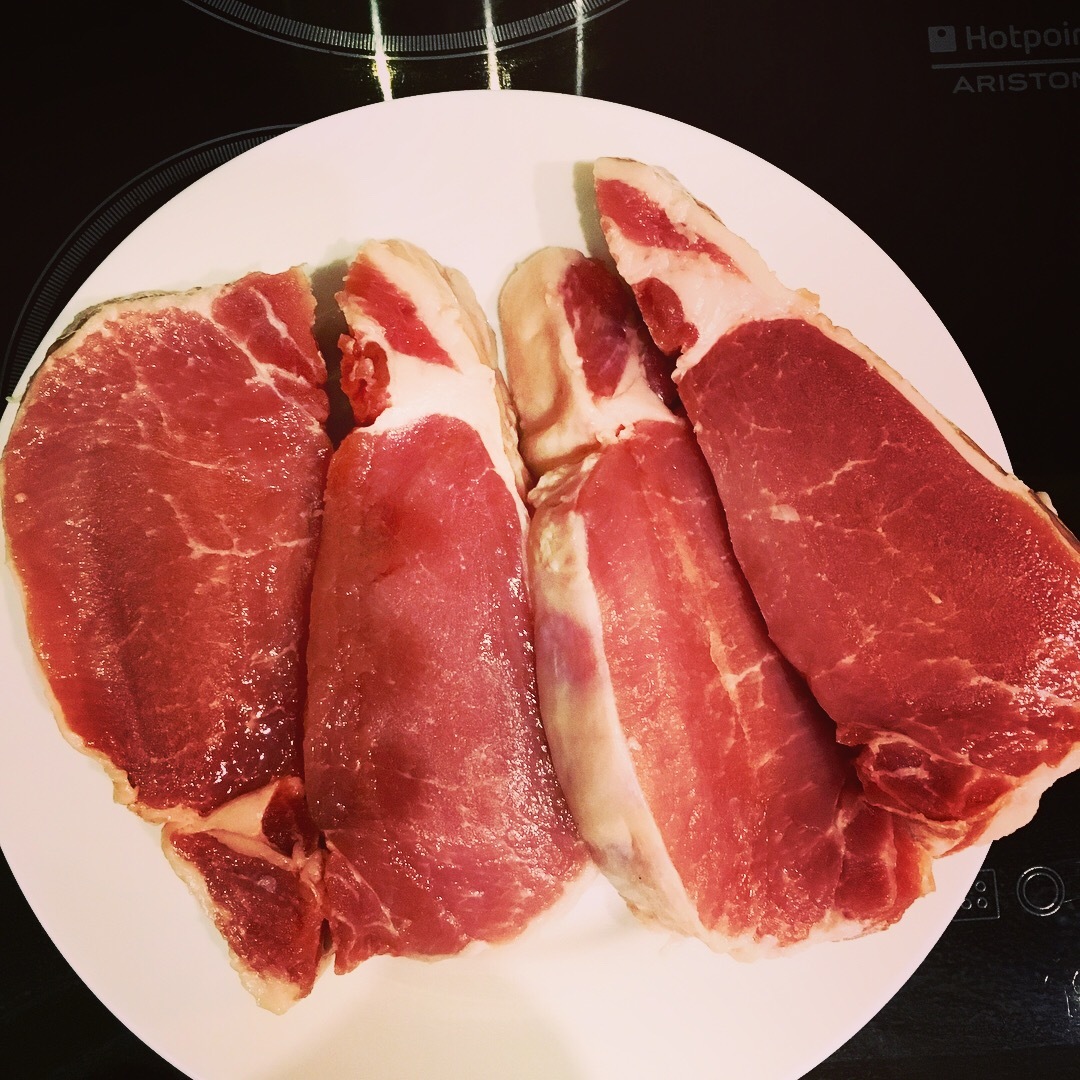 Pork loin steak. We take the meat, cut it into pieces 2-3 cm thick (pork must be fresh and not frozen). Wipe with black - My, Food, Recipe, Eat, Meat, Yummy, Longpost