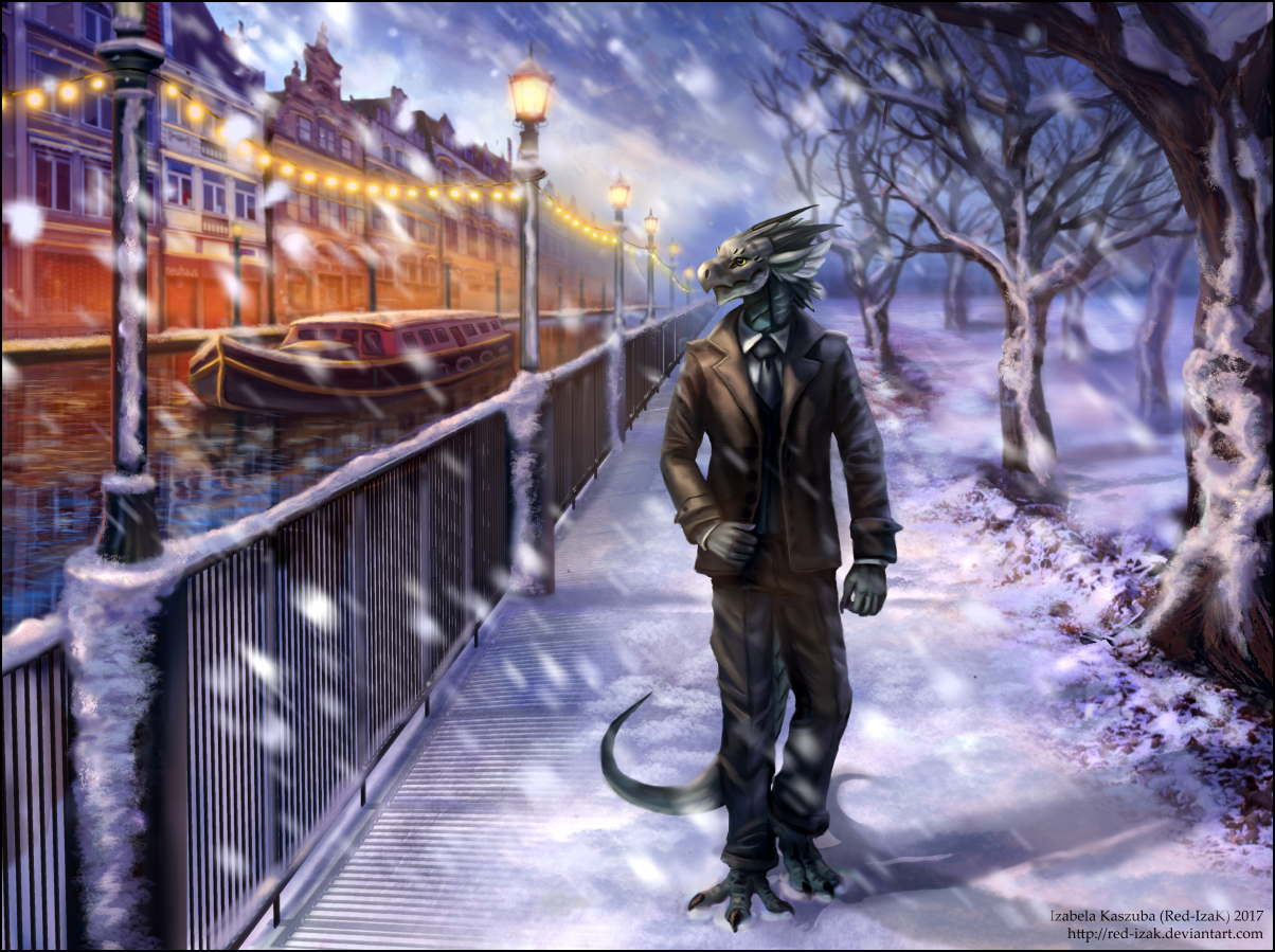 It got colder - Furry, Art, Red-Izak, Winter, Snow