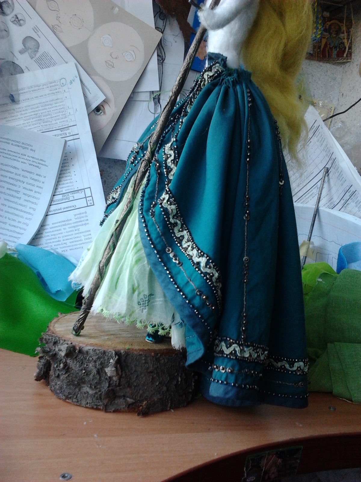 Processes on the Forest Princess - My, Doll, My, Needlework with process, Needlework, Forest, Princess, Fantasy, Longpost