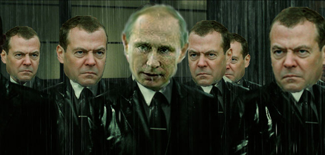 New Matrix - My, Matrix, Agent Smith, Dmitry Medvedev, Vladimir Putin, Rain, Politics, Humor