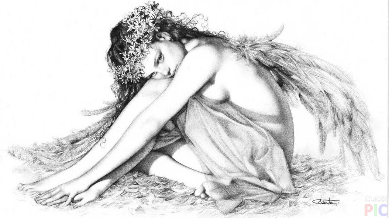 Several angels - Pencil drawing, Angel, Longpost