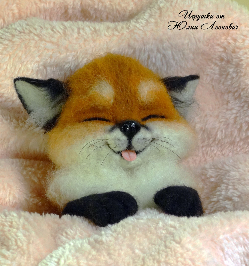 Fox cub - Splusha. Felt toy. - My, Fox, Furry fox, Dry felting, Needlework without process, Creation, Wool toy, Hobby, Domestic fox, Longpost