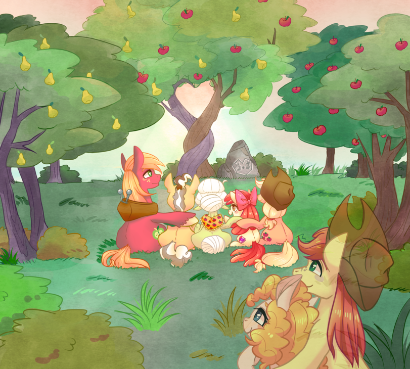 Apple Pear.    PearApple. - My Little Pony, MLP Season 7, Applejack, Applebloom, Big Macintosh