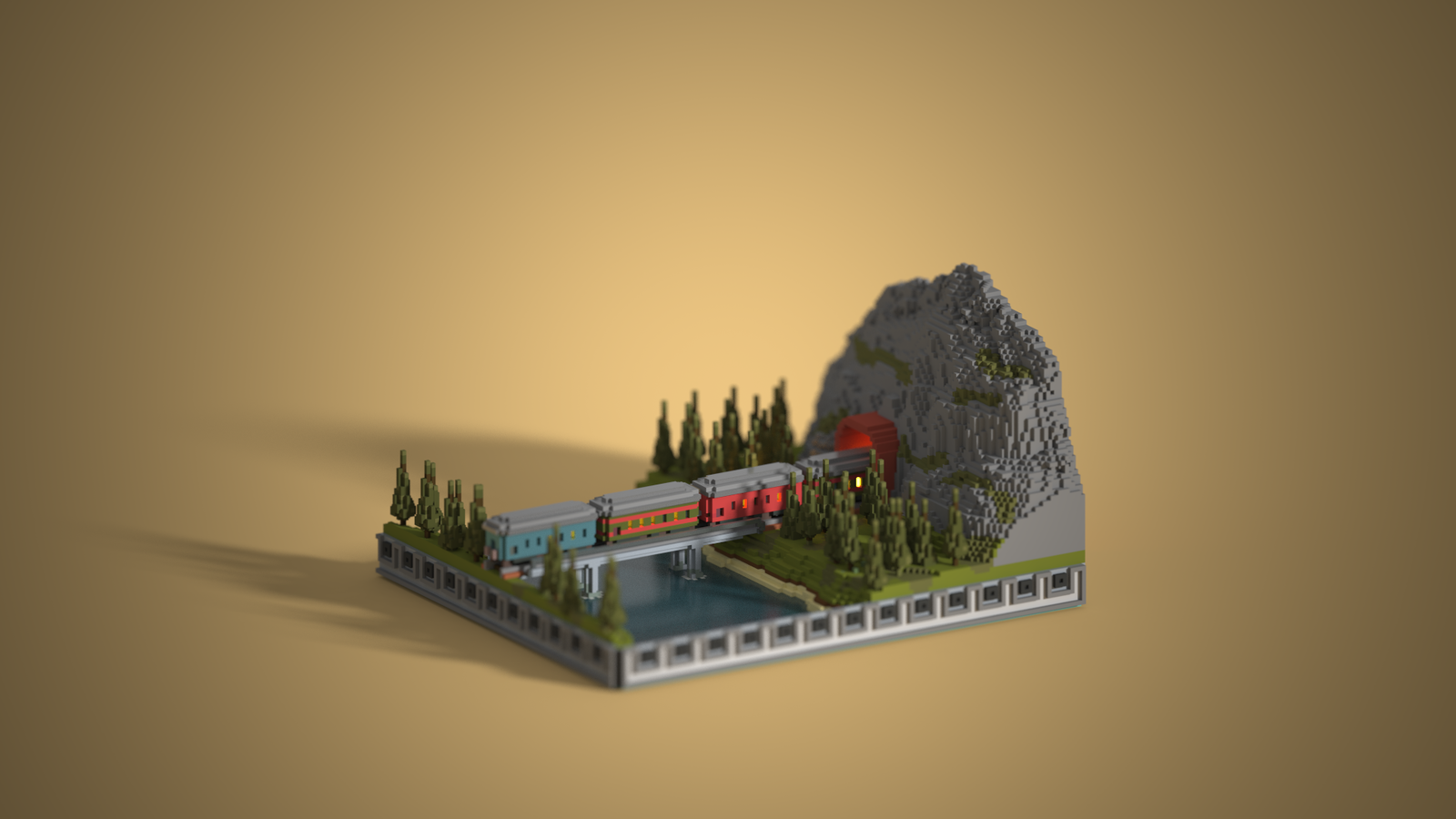 Last train to paradise... - Моё, Игры, Pixel Art, Пиксель, Magicavoxel, Gamedev, Voxelart, 3D, Длиннопост