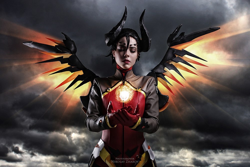 Overwatch Mercy - My, Online Games, Blizzard, Cosplay, Overwatch, Mercy, Devil, Video game, Longpost