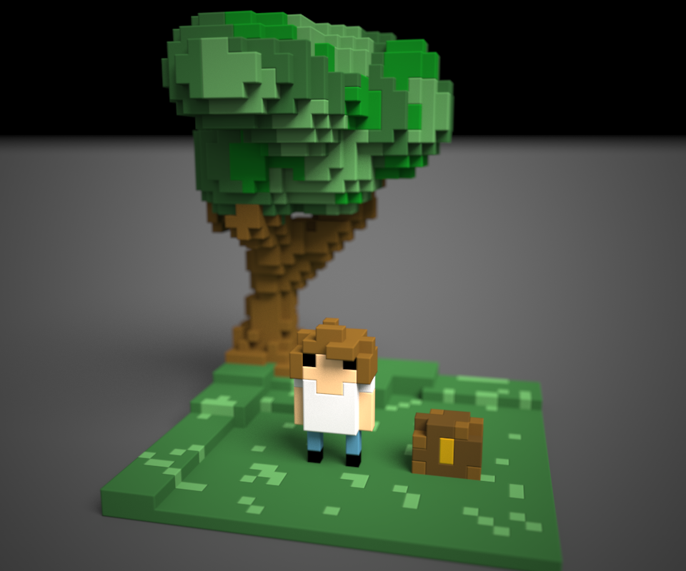 Кубы... Очень много кубов. - Моё, Gamedev, Творчество, Magicavoxel, Pixel Art, Длиннопост