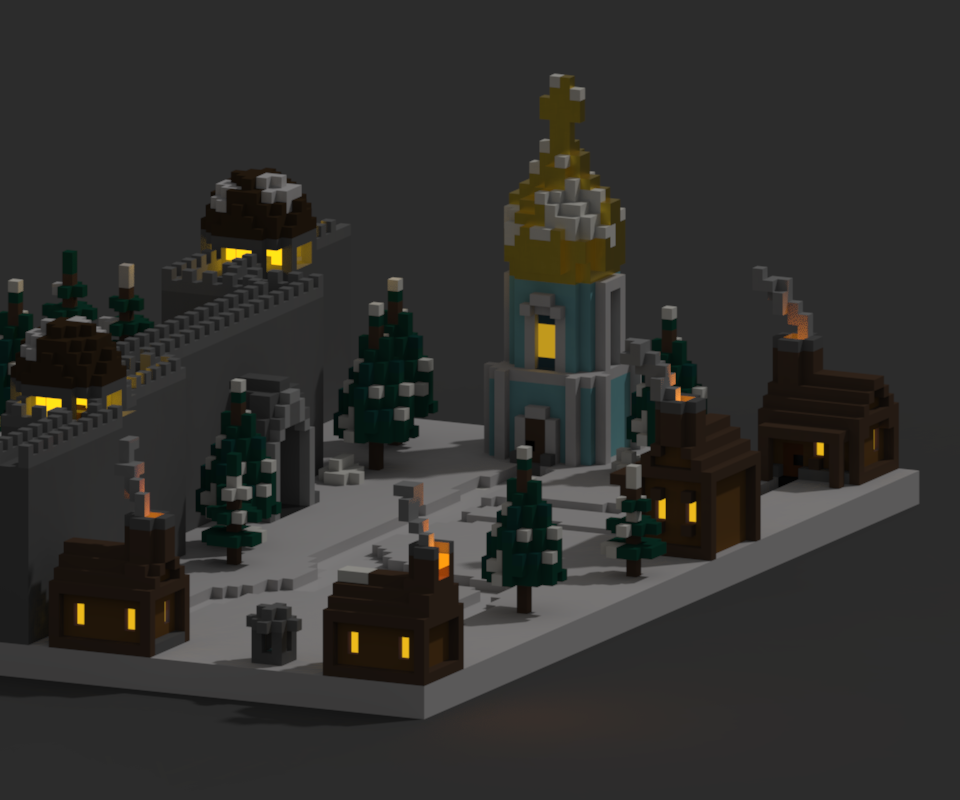 Кубы... Очень много кубов. - Моё, Gamedev, Творчество, Magicavoxel, Pixel Art, Длиннопост