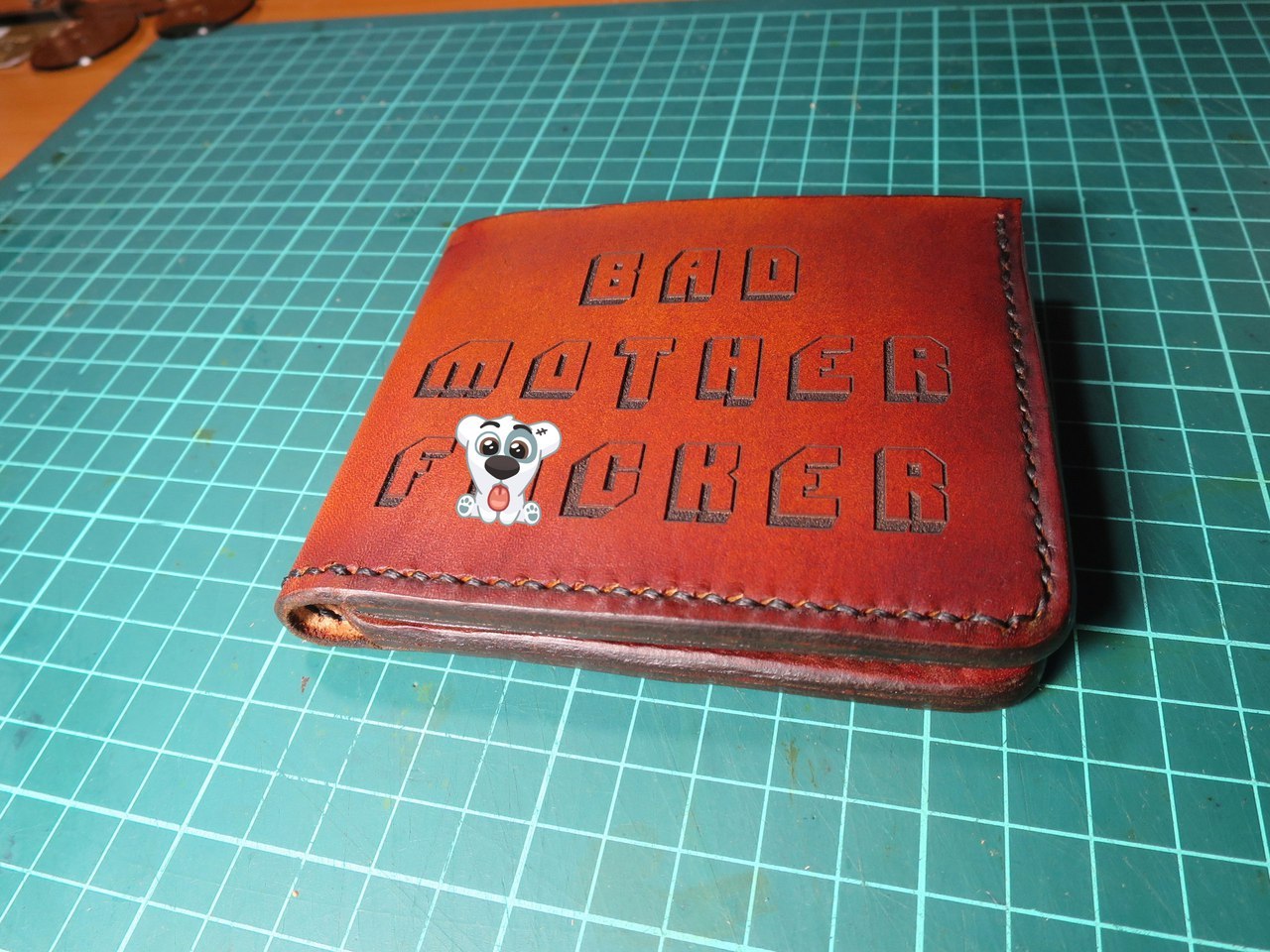 My leather works - My, Leather, Wallet, Needlework without process, Longpost