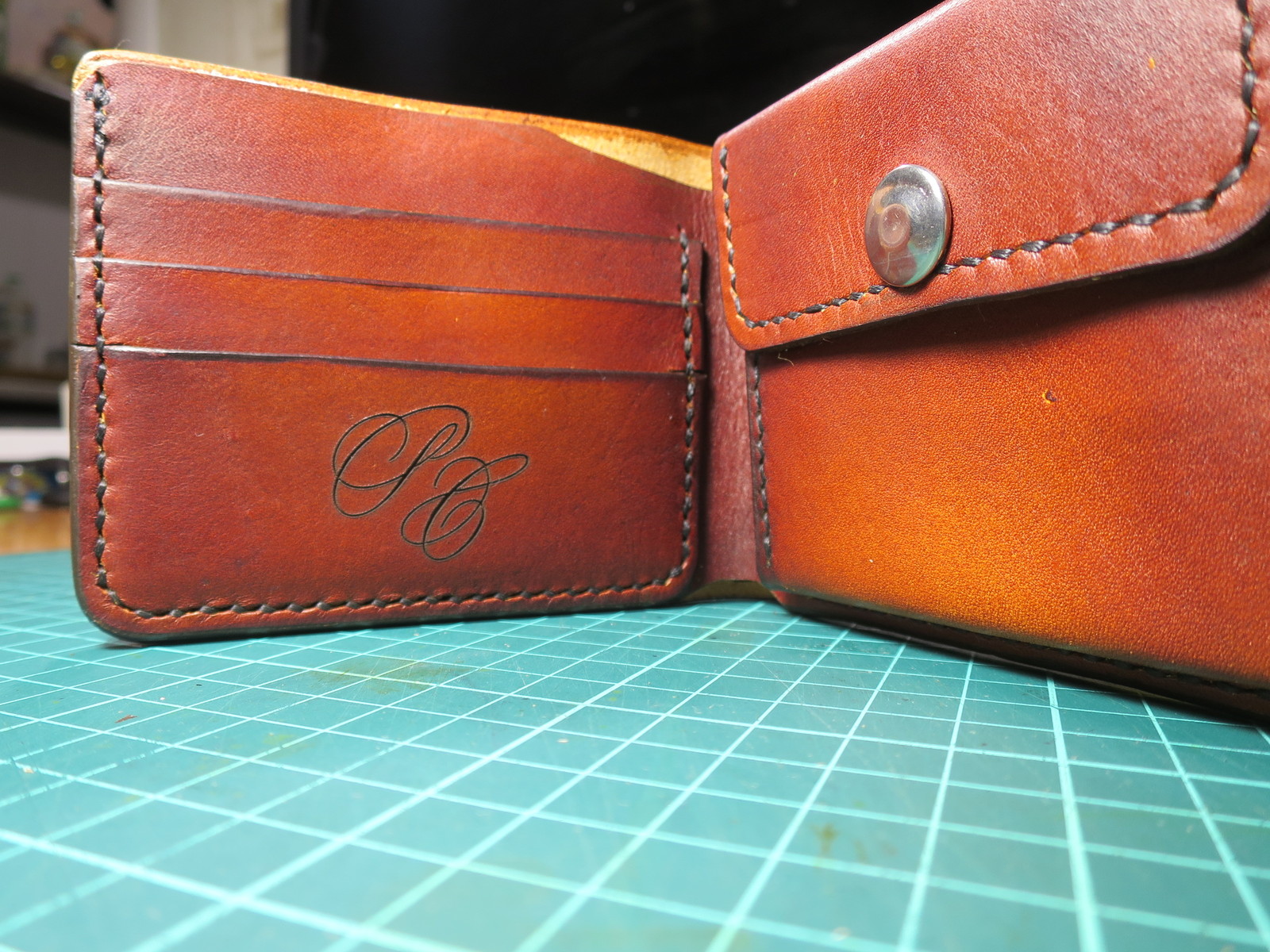 My leather works - My, Leather, Wallet, Needlework without process, Longpost