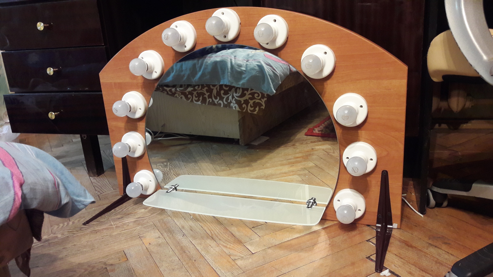 How I made a dressing room mirror. - My, Mirror, Make-up mirror, Trumeau, With your own hands, Do it yourself, Longpost