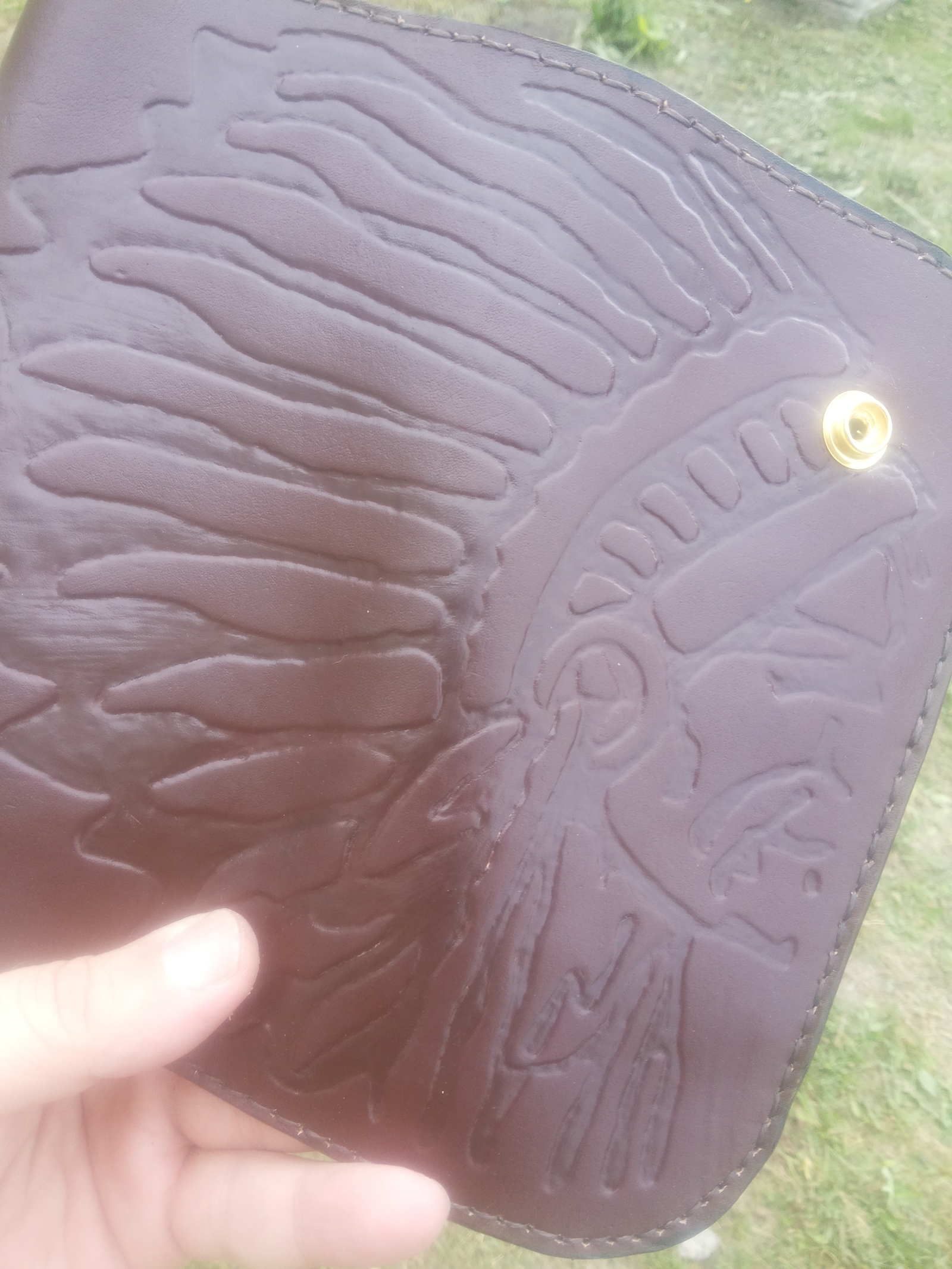 Biker wallet (creation guide) - My, , Leather, Leather products, Leather craft, Embossing on leather, Tutorial, Longpost, Workshop