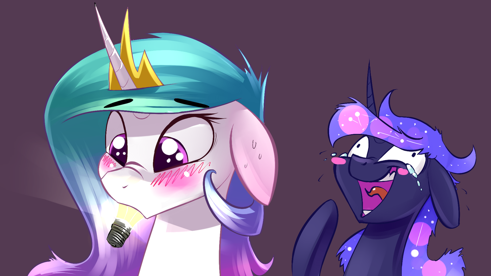 Bright Idea - My little pony, PonyArt, Princess celestia, Princess luna, Underpable