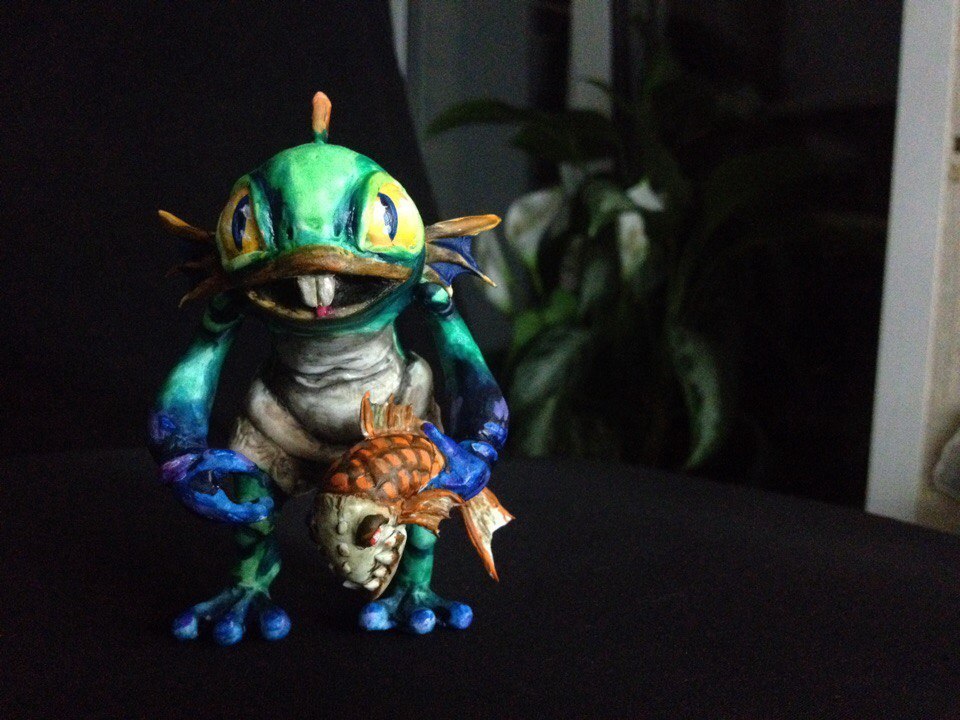 Murky - My, Лепка, Velvet plastic, HOTS, Murlocs, Handmade, Process, Longpost