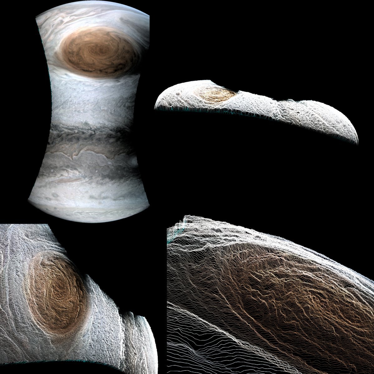 3D image showing the depth of Jupiter's storms - Jupiter, Space