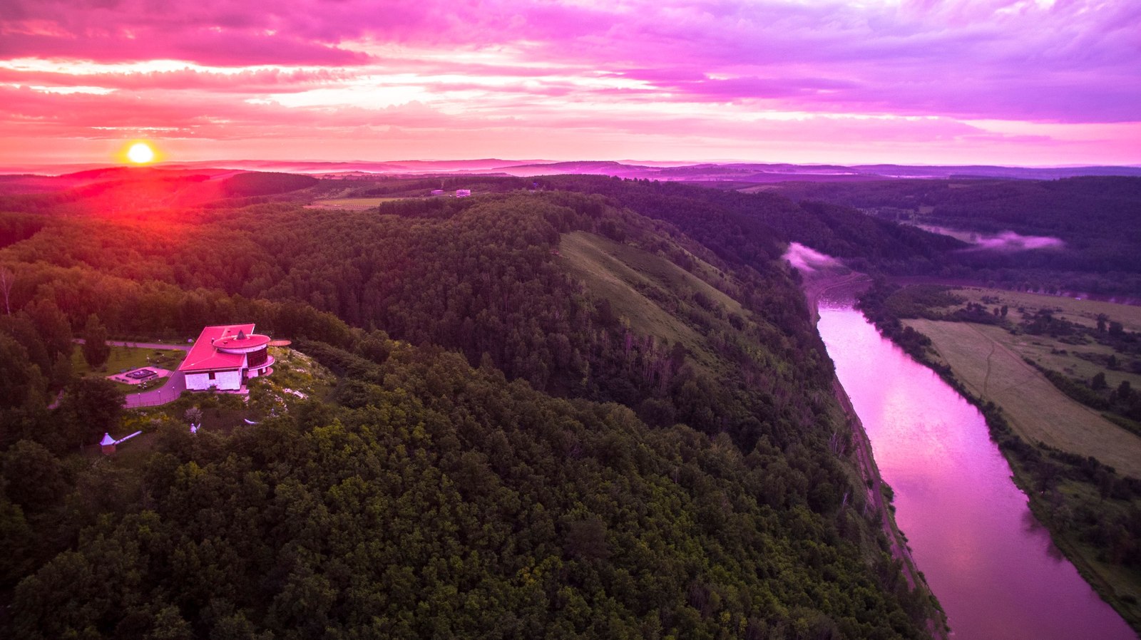 Drone flight at 4am - My, Bashkortostan, Yuryuzan, Drone