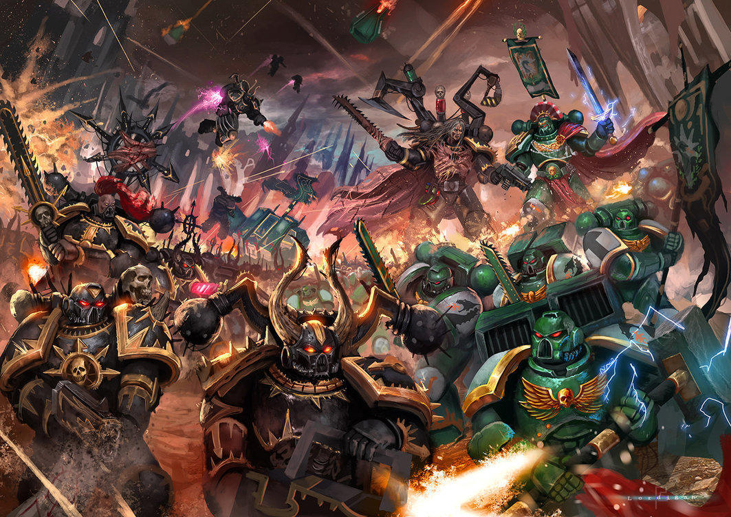 Battle - Warhammer 40k, Wh Art, Space Marine, Chaos