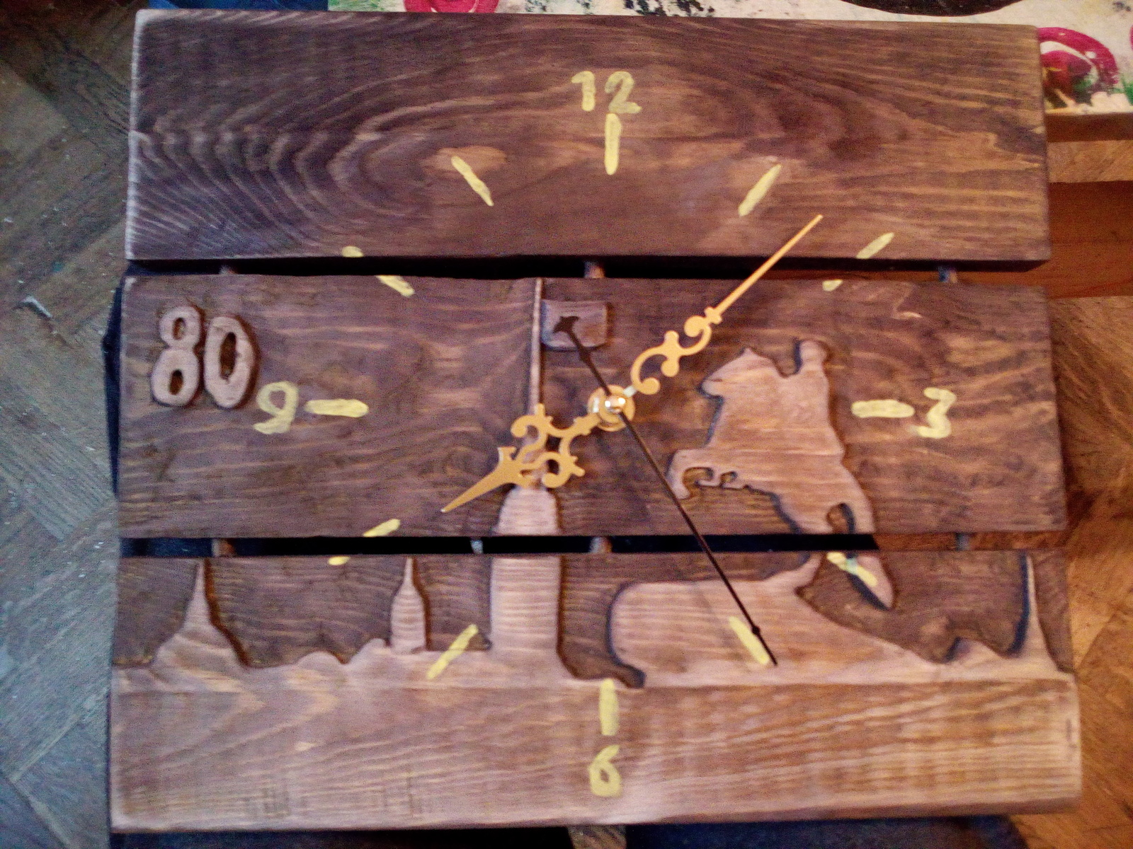 Wooden wall clock - My, Needlemen, With your own hands, Wood products, Wall Clock, Longpost