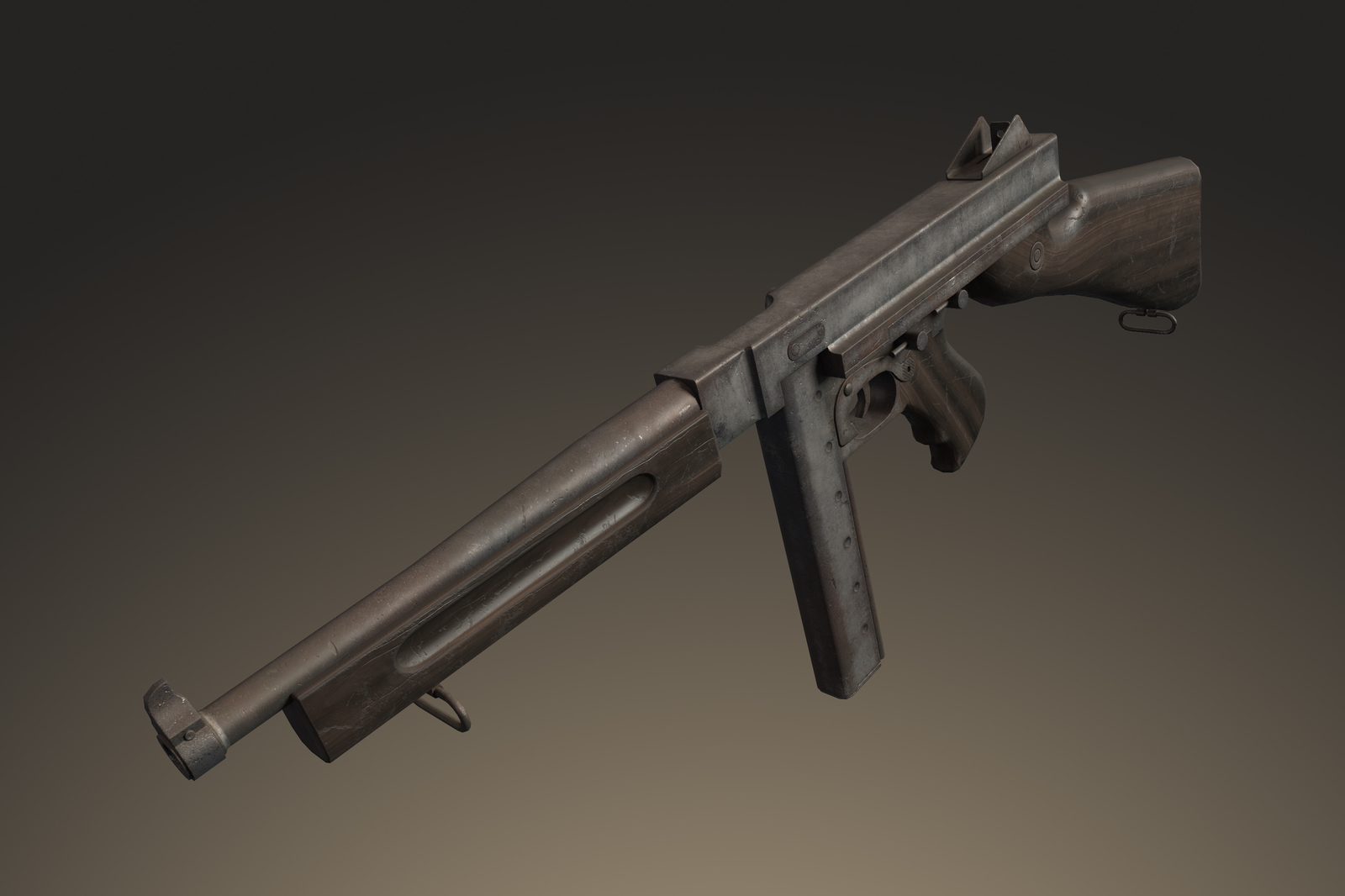 My new job - Thompson M1A1 - My, Autodesk Maya, 3D, Thompson, Longpost