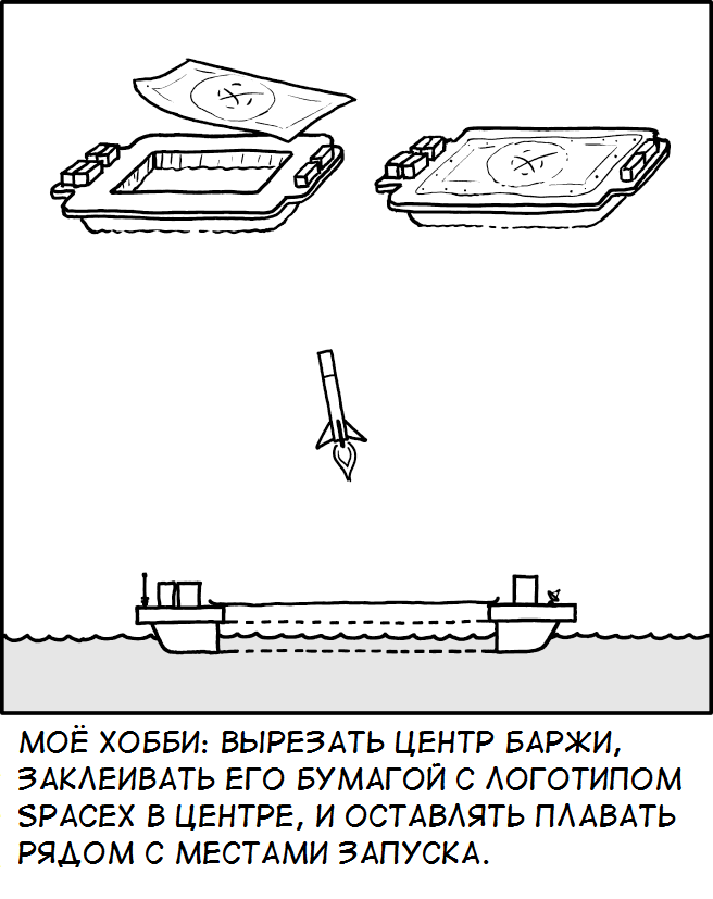 Баржа - Моё, XKCD, Комиксы, SpaceX, Перевод