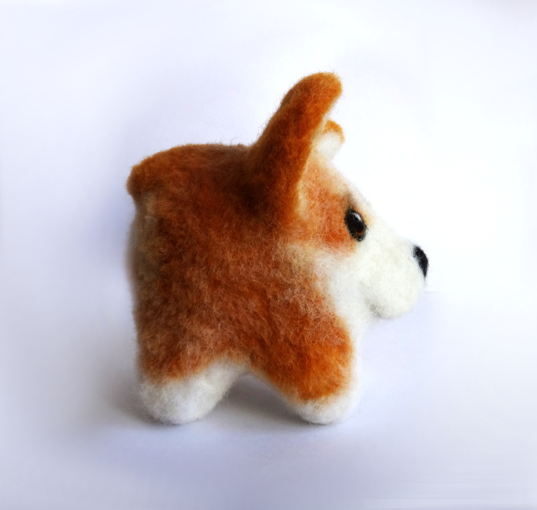 Wool shortbread - My, Dry felting, Toys, Needlework, Wool toy, Biscuit, Longpost, Dog, Corgi, Needlework without process