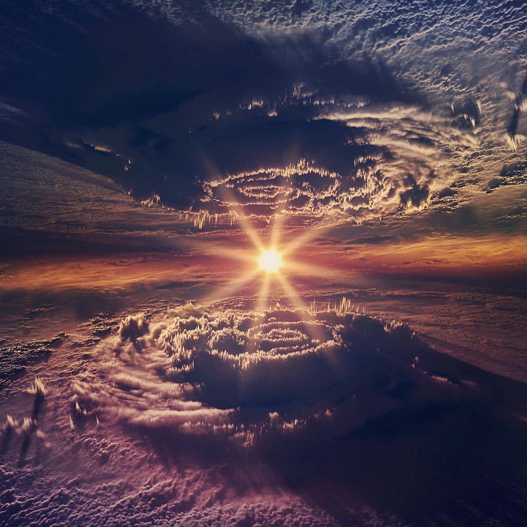 Sunset of the worlds - The sun, Photoshop, From the network, Beautiful, Clouds