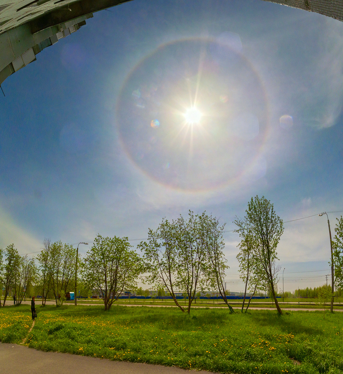 Halo - My, Post addition, Halo, Rainbow, Siberia, The photo, Панорама, Sky, Prokopyevsk, Longpost