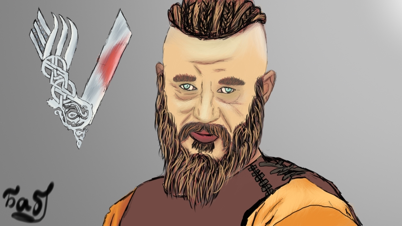 Come up with a funny title for the picture) - My, Ragnar Lothbrok, Ragnarok, Викинги, Drawing, , , 