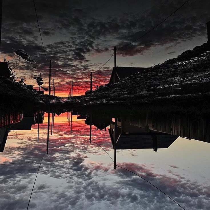 Time of warm nights and watercolor sunsets - The photo, Sunset, Puddle, Reflection