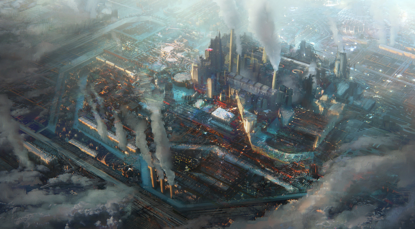 Cities of the future through the eyes of Leon Tucker - Concept Art, Artist, Illustrations, Fantasy, Art, Digital drawing