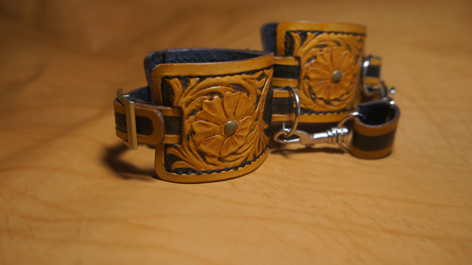 Skin work. Non-children's bracelets v2.0 - My, My, Handmade, Leather, Hobby, Ilyamuromskiy, Handcuffs, Needlework without process