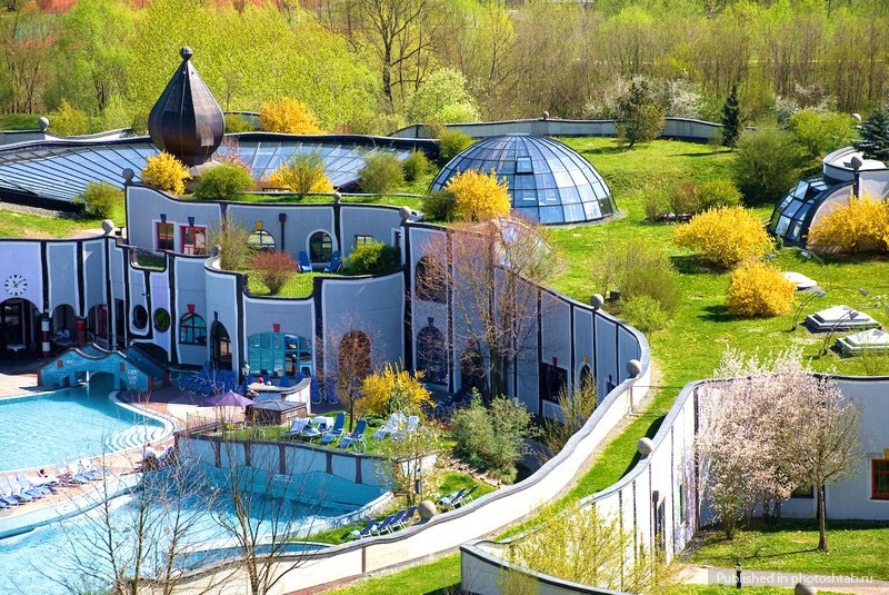 Unusual architecture. Village of Bad Blumau, Styria, Austria - , Visiting a fairy tale, Longpost