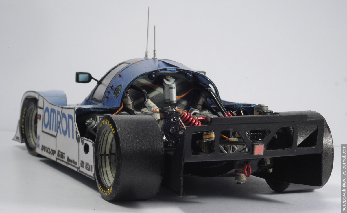 Porsche 962c 1:25, paper - My, Longpost, Porsche, Paper modeling, Papercraft