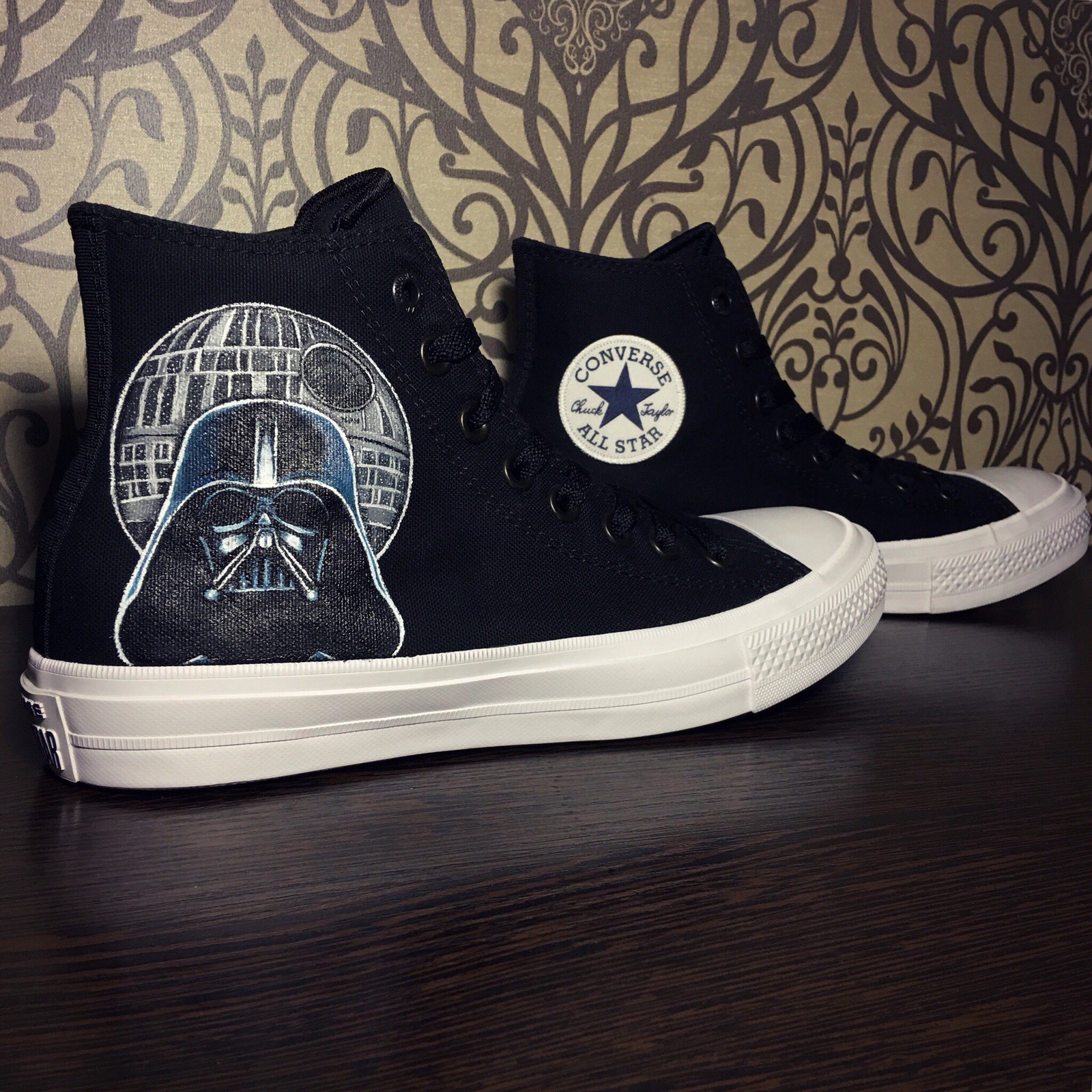 Painting sneakers Star Wars. - My, Star Wars, Shoe painting, Darth vader, R2d2, Painting on fabric, Longpost