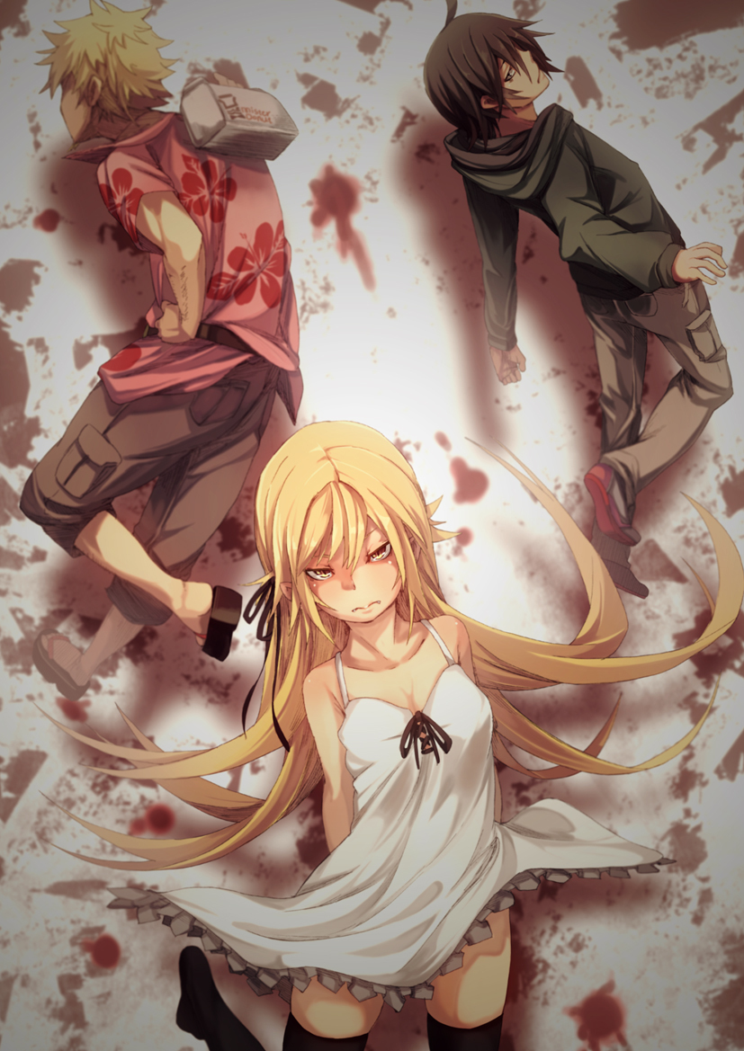 Stories - Anime art, Anime, Monogatari series, Shinobu oshino, Araragi koyomi, Meme Oshino