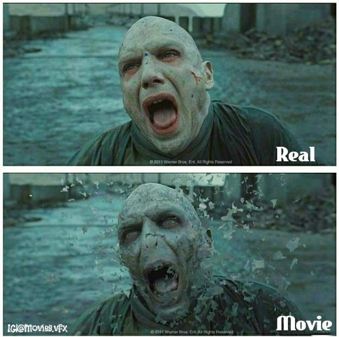 Before and after processing - Harry Potter, Voldemort, the effect, Movies