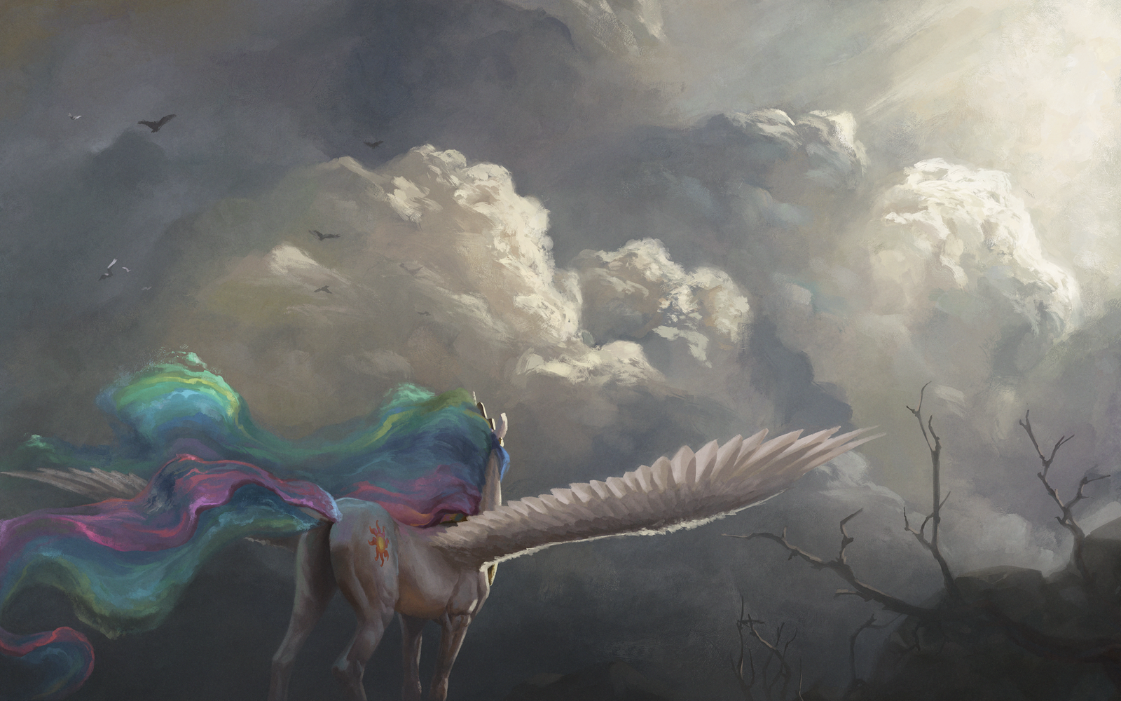 Celestia - My little pony, Drawing, My, Princess celestia, Clouds