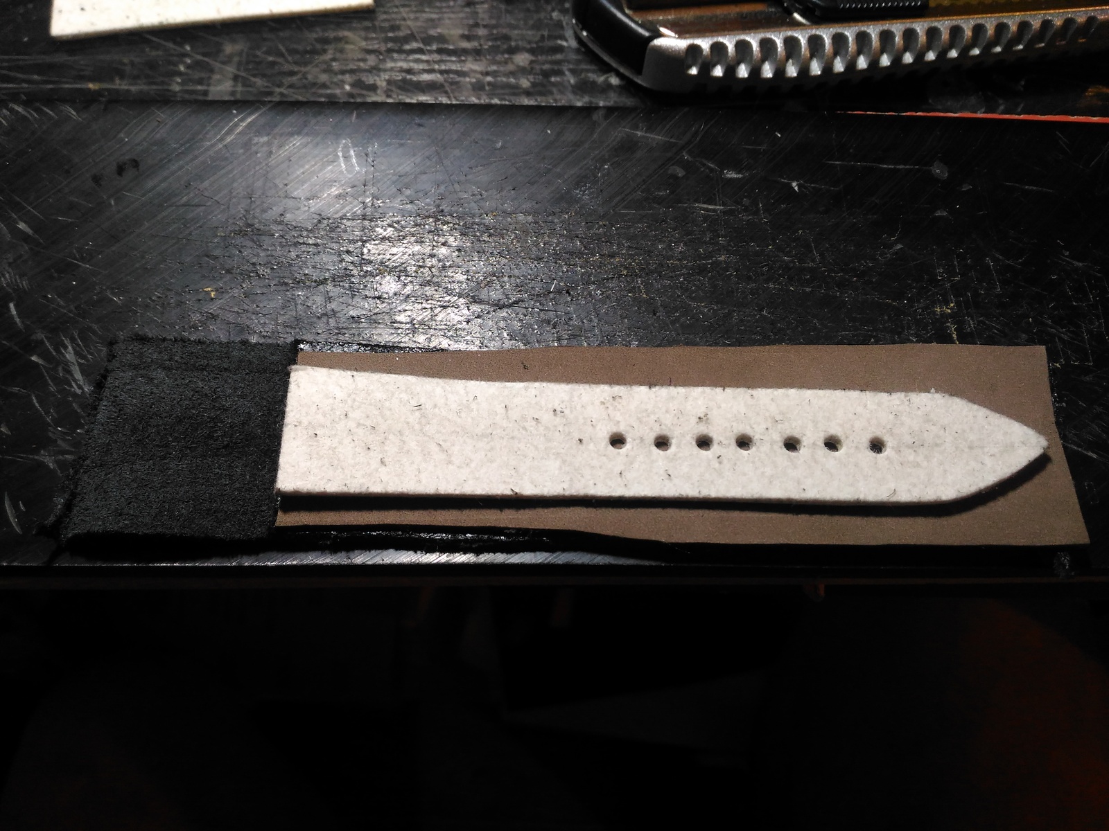 How I sewed a watch strap made of genuine leather - My, Strap, Handmade, , Leather products, Longpost