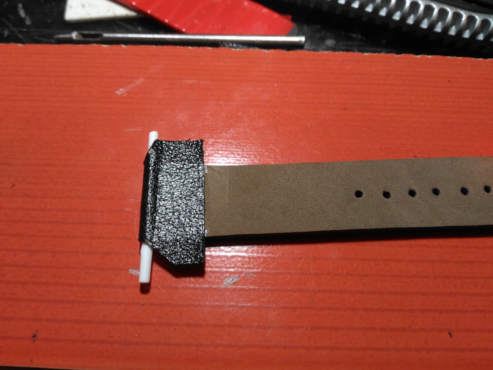 How I sewed a watch strap made of genuine leather - My, Strap, Handmade, , Leather products, Longpost