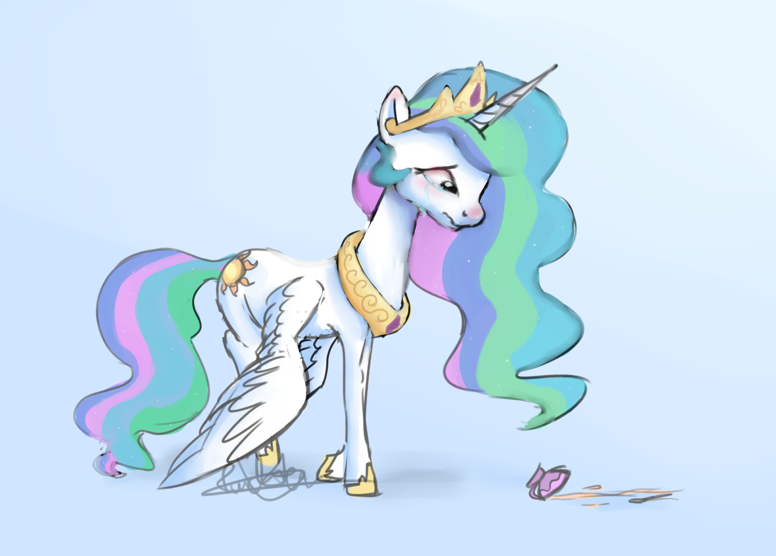 Spilled Sorrows - My little pony, PonyArt, Princess celestia, Pucksterv