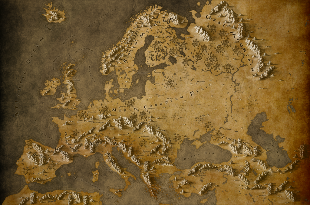 Fantasy Europe. - Tolkien, Europe, Clickable, Fantasy