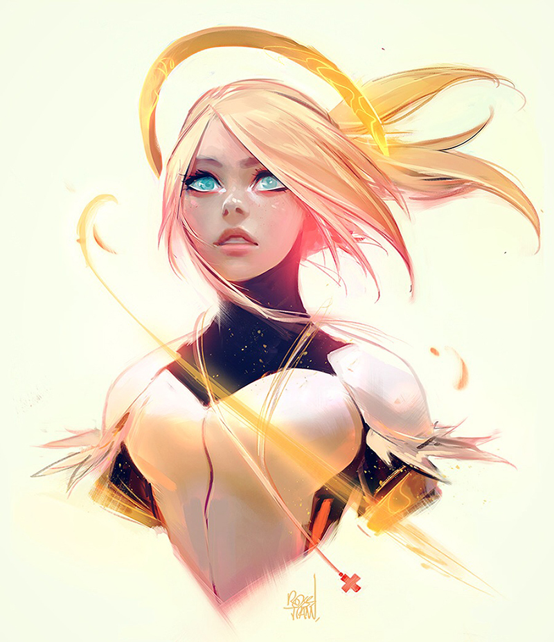 Awesome MERCY - Overwatch, , Mercy, Art, Longpost, Rossdraws