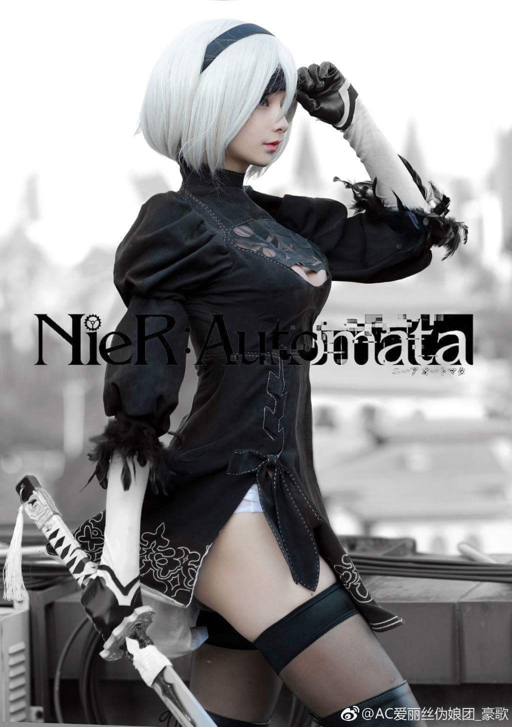 Потрясающий косплей по игре Nier: Automata с моими извинениями в комментариях. - NSFW, Косплей, Клубничка, NIER Automata, Интрига, Мини-Юбка, Попа, Ну наxer я сваливаю, Длиннопост