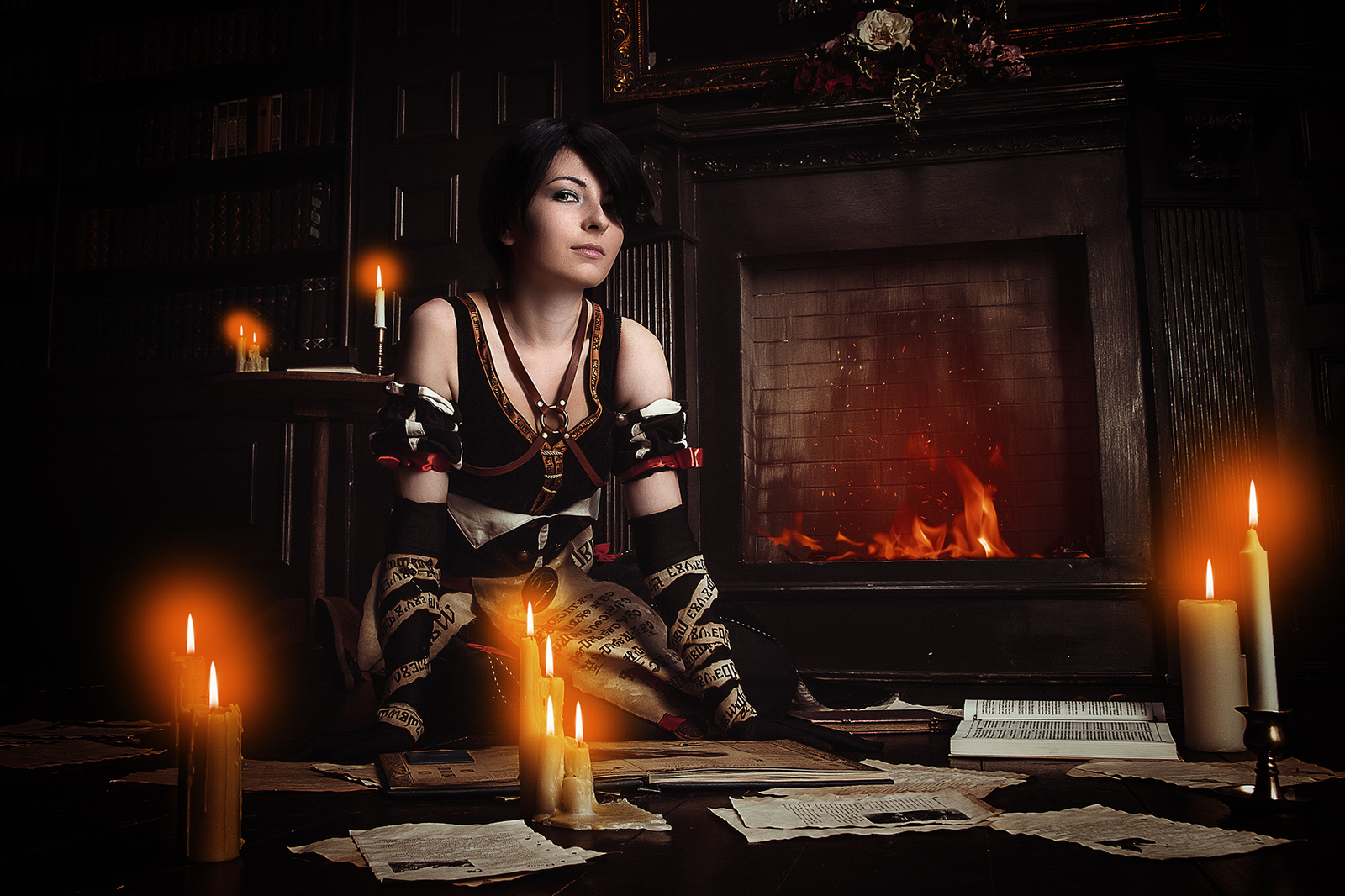 Fringilla Vigo and a Little Witchcraft in the Library (Cosplay) - My, Cosplay, , Witcher, The Witcher 3: Wild Hunt, Fringilla Vigo, Longpost