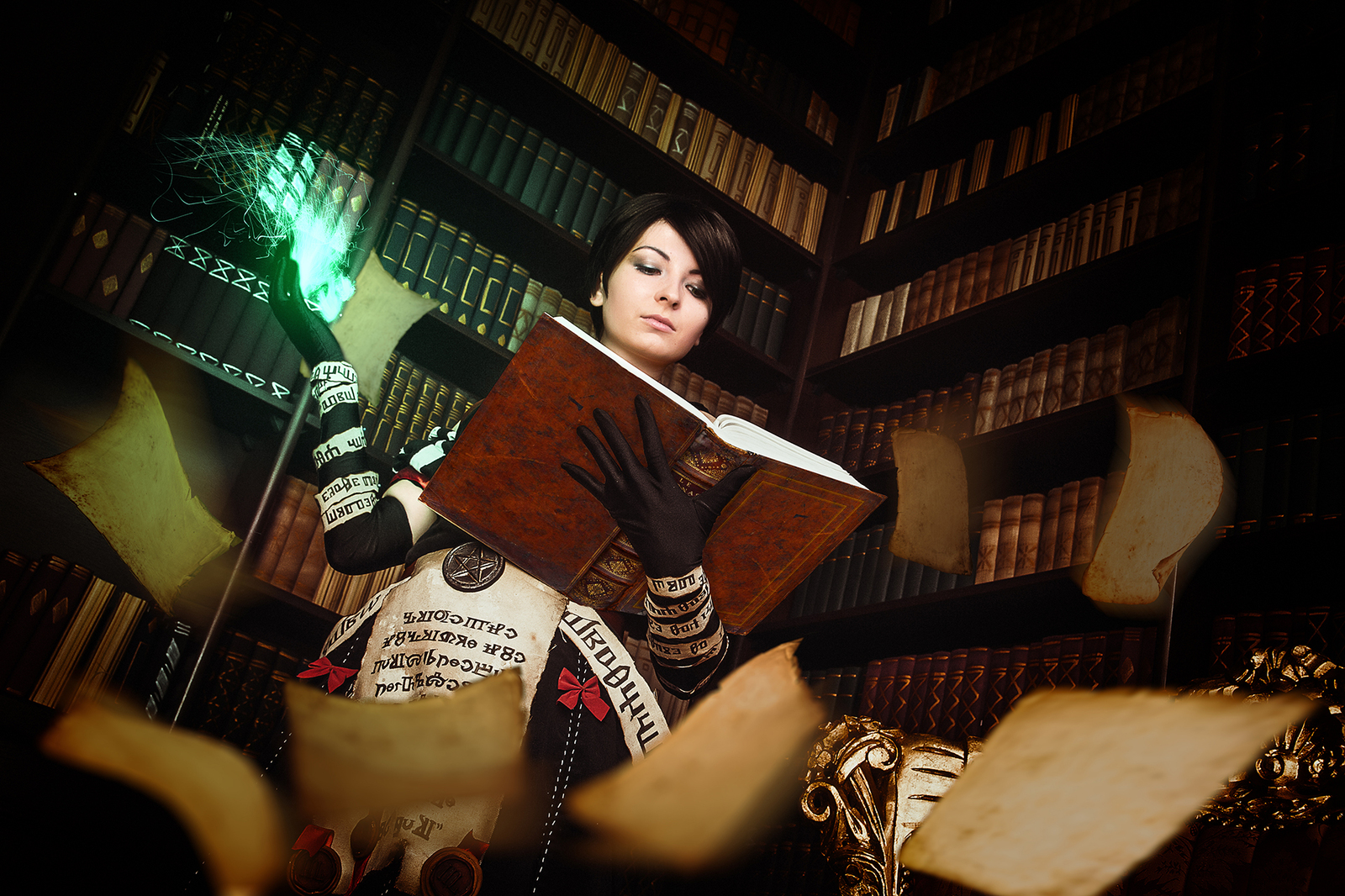 Fringilla Vigo and a Little Witchcraft in the Library (Cosplay) - My, Cosplay, , Witcher, The Witcher 3: Wild Hunt, Fringilla Vigo, Longpost